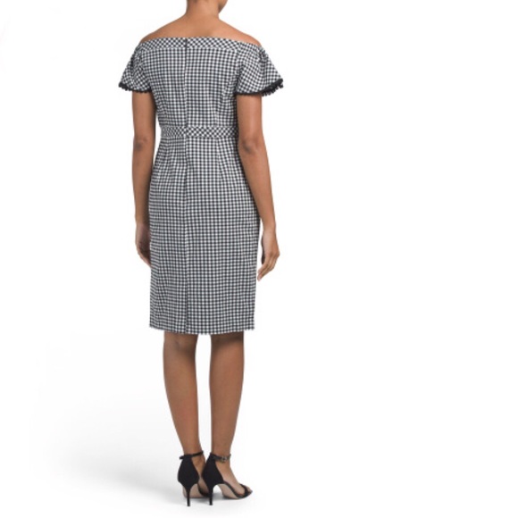Nanette Lepore Off the Shoulder gingham midi dress - Picture 2 of 5